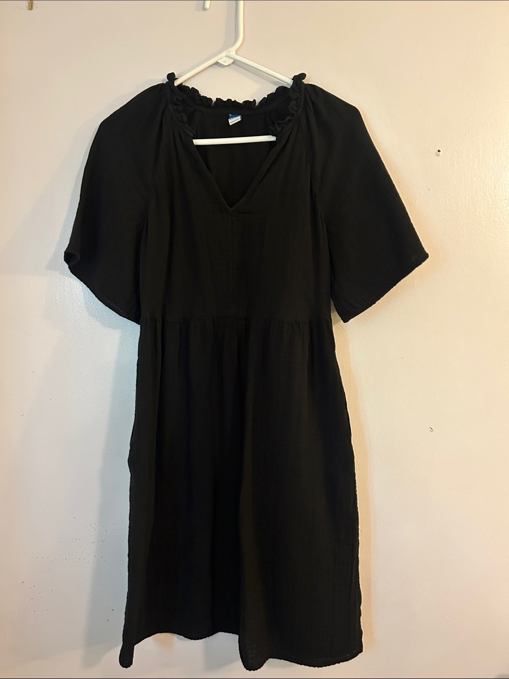 Old Navy Black Ruffle Collar Blouse